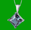 Alexandrite Princess Cut 14K White Gold Pendant