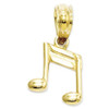 Double Musical Note Tiny 14K Yellow Gold Pendant Charm