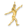 Gymnastics Olympic Sports Satin Polished 14K Yellow Gold Pendant Charm