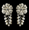 Freshwater Pearl Rhinestone Porcelain Floral Wedding Necklace Earrings Bridal Set