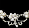 Freshwater Pearl Rhinestone Floral Link Wedding Necklace Earrings Bridal Set