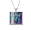 Tartan Square Scotland Heather Sterling Silver Pendant