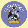 Alexander Coat of Arms Cork Round English Family Name Coasters Set of 2