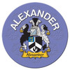 Alexander Coat of Arms Cork Round English Family Name Coasters Set of 2