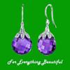 Purple Amethyst Checkerboard Ball Diamond Hook 14K White Gold Earrings Purple Amethyst Checkerboard Ball Diamond Hook 14K White Gold Earrings