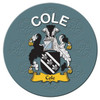 Cole Coat of Arms Cork Round English Family Name Coasters Set of 4