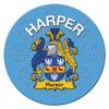Harper Coat of Arms Cork Round English Family Name Coasters Set of 4