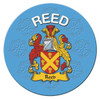 Reed Coat of Arms Cork Round English Family Name Coasters Set of 2