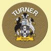 Turner Coat of Arms Cork Round English Family Name Coasters Set of 2