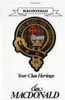 MacDonald Your Clan Heritage MacDonald Clan Paperback Book Alan McNie