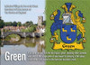 Green Coat of Arms English Family Name Fridge Magnets Set of 2