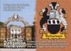 Richardson Coat of Arms English Family Name Fridge Magnets Set of 2