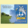 Traynor Coat of Arms Irish Family Name Fridge Magnets Set of 4
