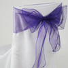 Deep Purple Organza Wedding Chair Sash Ribbon Bow Decorations x 50