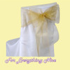 Gold Organza Wedding Chair Sash Ribbon Bow Decorations x 50 For Hire