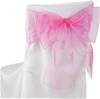 Hot Pink Organza Wedding Chair Sash Ribbon Bow Decorations x 10 For Hire
