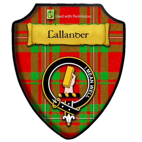 Caldwell Tartan Crest Wall Hanging Banner - Wood Pole
