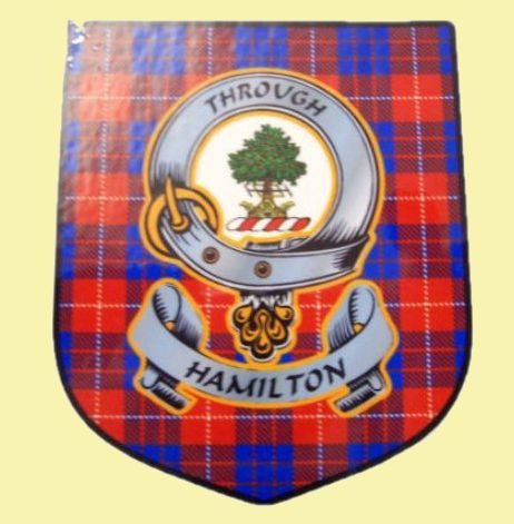 Hamilton Clan Tartan Clan Hamilton Badge Shield Decal Sticker Set