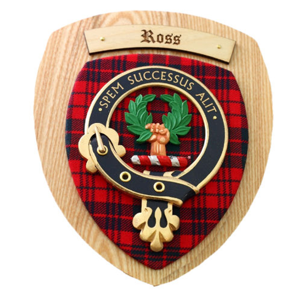 Ross Clan Crest Tartan 7 x 8 Woodcarver Wooden Wall Plaque - For ...