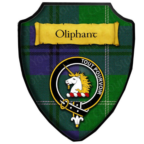 Clark Modern Tartan Crest Wall Hanging Banner - Wood Pole
