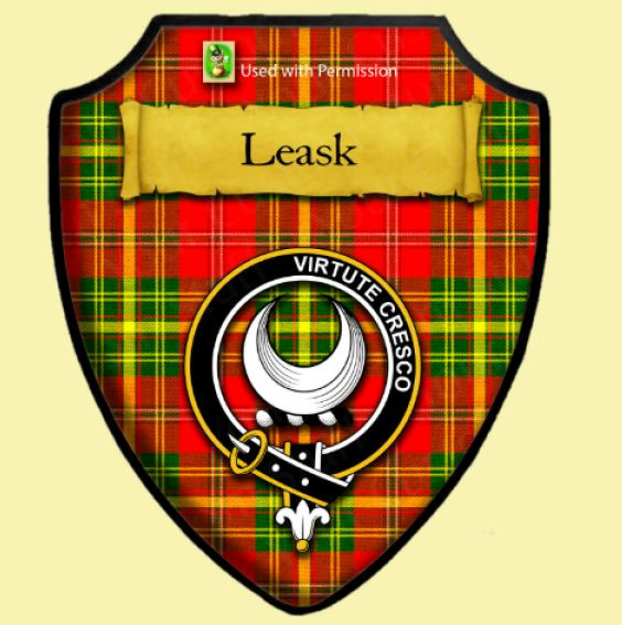 Leask Tartan Crest Wall Hanging Banner