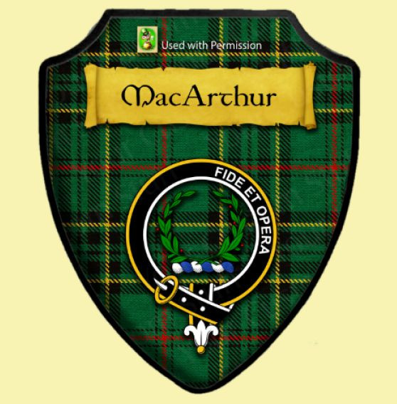 MacArthur Ancient Tartan Crest Black Garden Flag - Gold Thistle Style main image 1