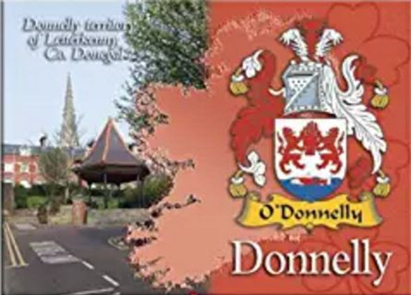 Donnelly Coat of Arms Irish Family Name Fridge Magnets Set of 4