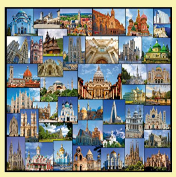 Great Churches Of The World Themed Majestic Wooden Jigsaw Puzzle 1500 Pieces