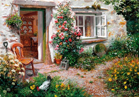 Roses Around The Door Fine Art Themed Maxi Wooden Jigsaw Puzzle 250 Pieces