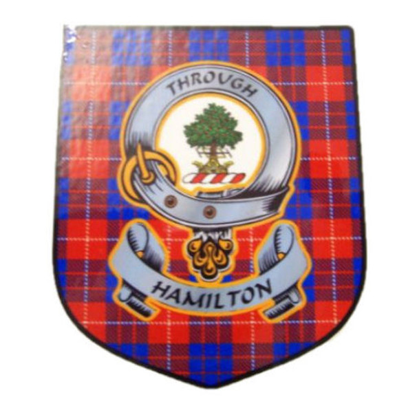 Hamilton Clan Tartan Clan Hamilton Badge Shield Decal Sticker