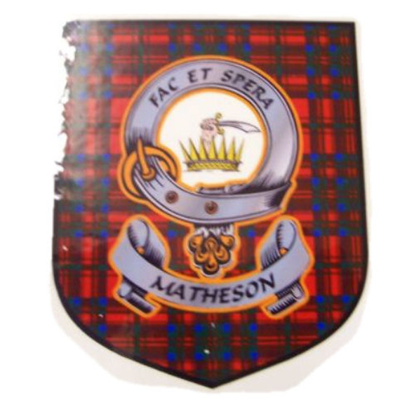Matheson Clan Tartan Clan Matheson Badge Shield Decal Sticker