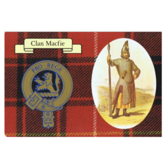 MacFie Clan Crest Tartan History MacFie Clan Badge Postcard