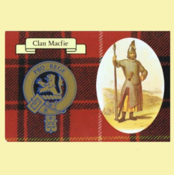 MacFie Clan Crest Tartan History MacFie Clan Badge Postcards Set of 2
