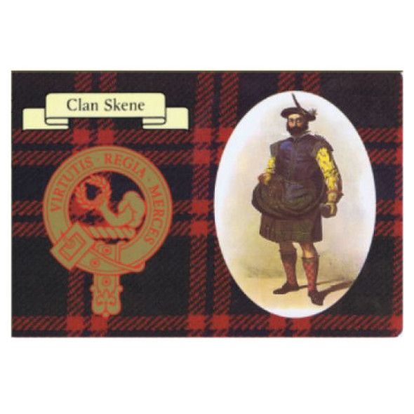 Skene Clan Crest Tartan History Skene Clan Badge Postcard