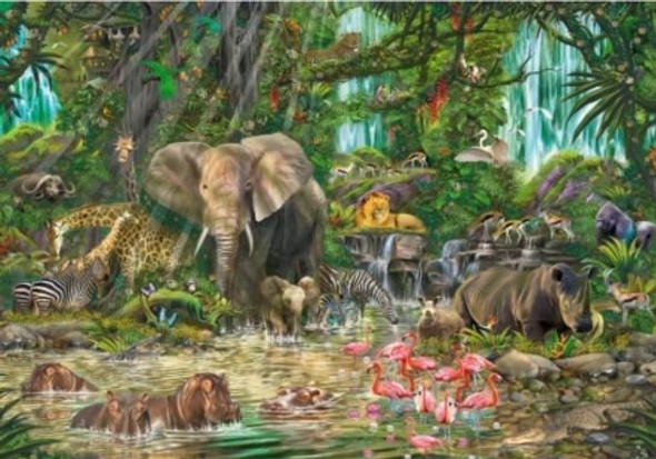 African Experience Animal Themed Maxi Wooden Jigsaw Puzzle 250 Pieces
