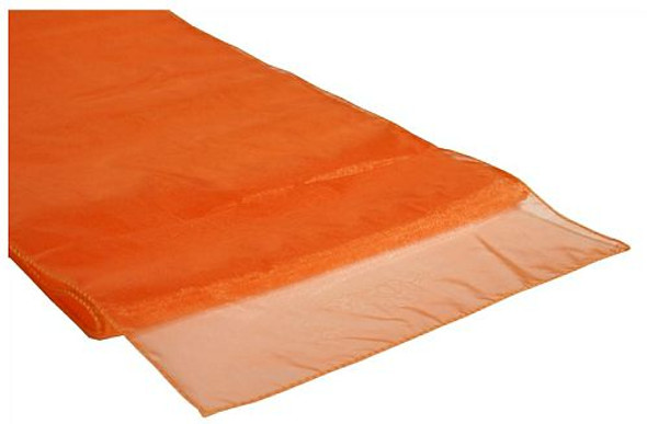 Orange Organza Wedding Table Runners Decorations x 5 For Hire