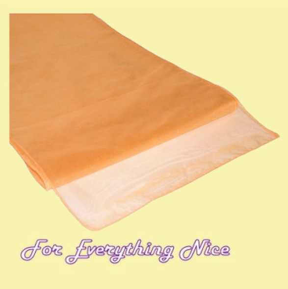 Peach Organza Wedding Table Runners Decorations x 5 For Hire