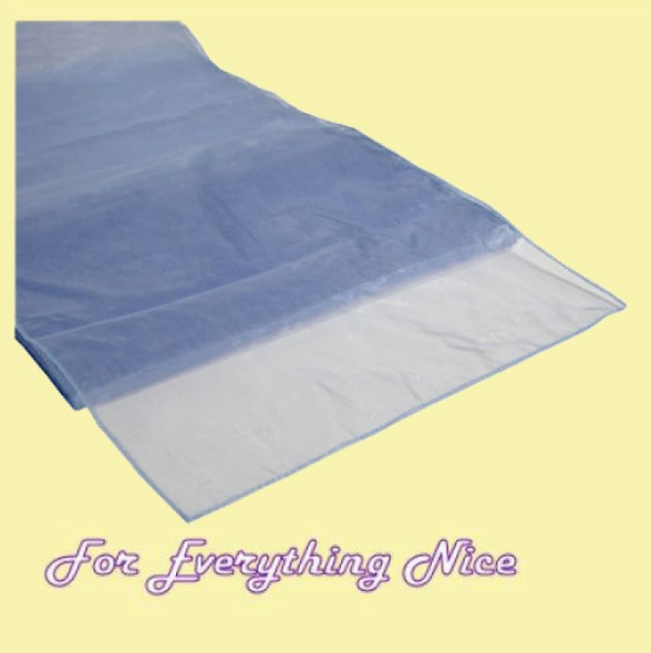 Periwinkle Blue Organza Wedding Table Runners Decorations x 5 For Hire