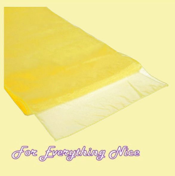 Yellow Organza Wedding Table Runners Decorations x 5 For Hire