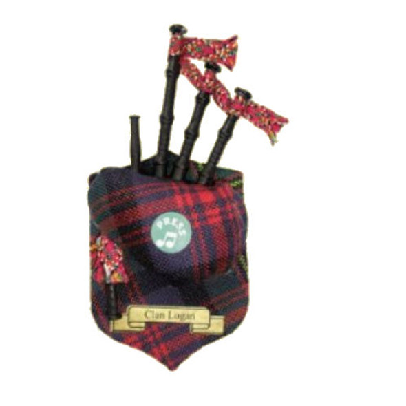 Logan Clan Tartan Musical Bagpipe Fridge Magnets Set of 3