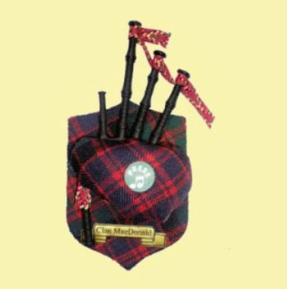 MacDonald Clan Tartan Musical Bagpipe Fridge Magnets Set of 3