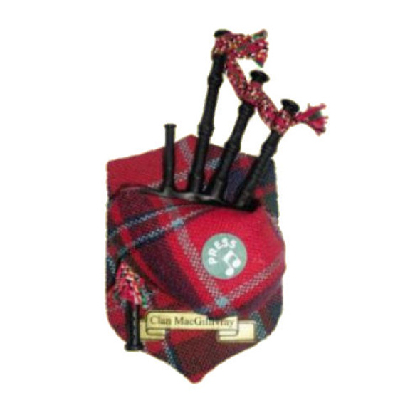 MacGillivray Clan Tartan Musical Bagpipe Fridge Magnets Set of 2