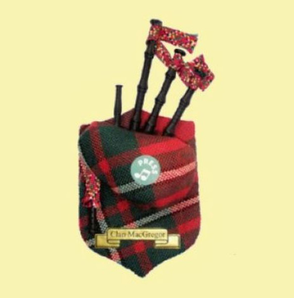 MacGregor Clan Tartan Musical Bagpipe Fridge Magnets Set of 3