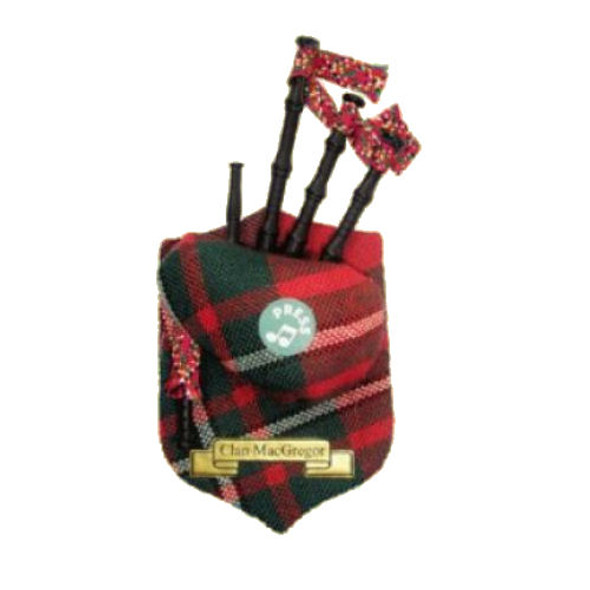 MacGregor Clan Tartan Musical Bagpipe Fridge Magnets Set of 3