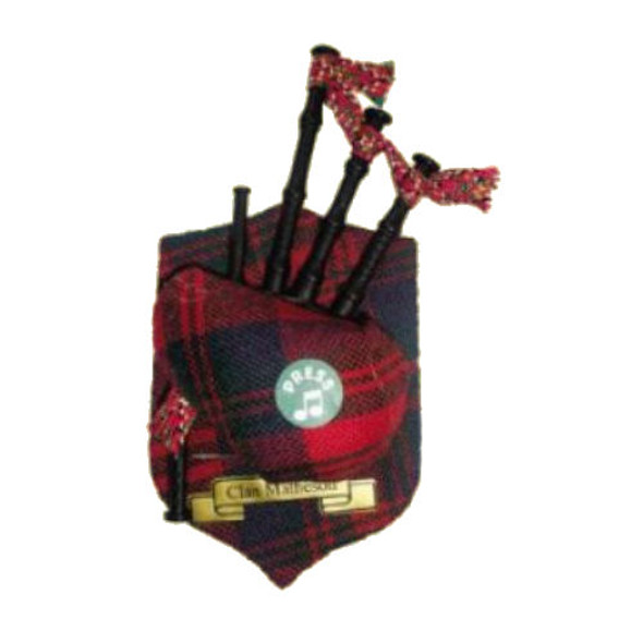 Matheson Clan Tartan Musical Bagpipe Fridge Magnets Set of 3