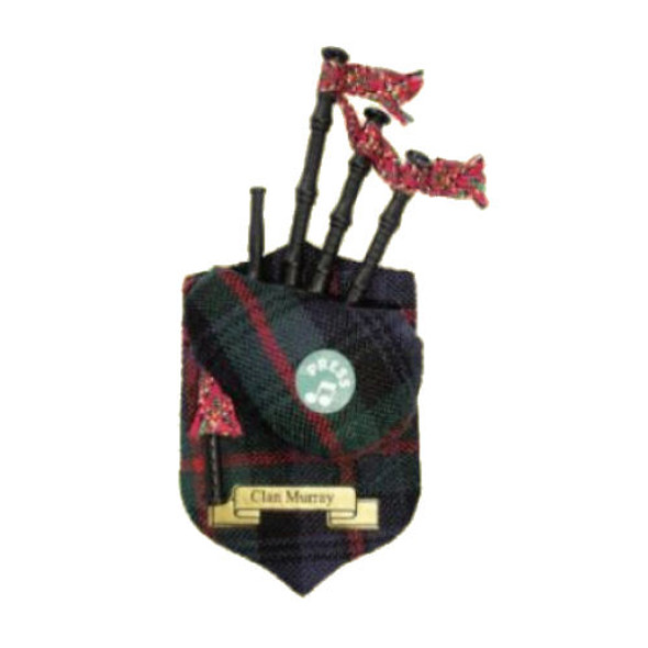 Murray Clan Tartan Musical Bagpipe Fridge Magnets Set of 3