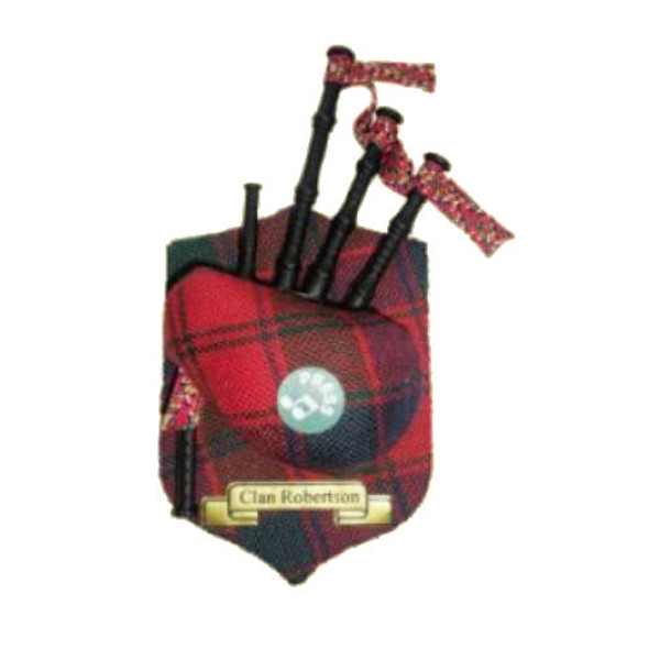 Robertson Clan Tartan Musical Bagpipe Fridge Magnets Set of 3