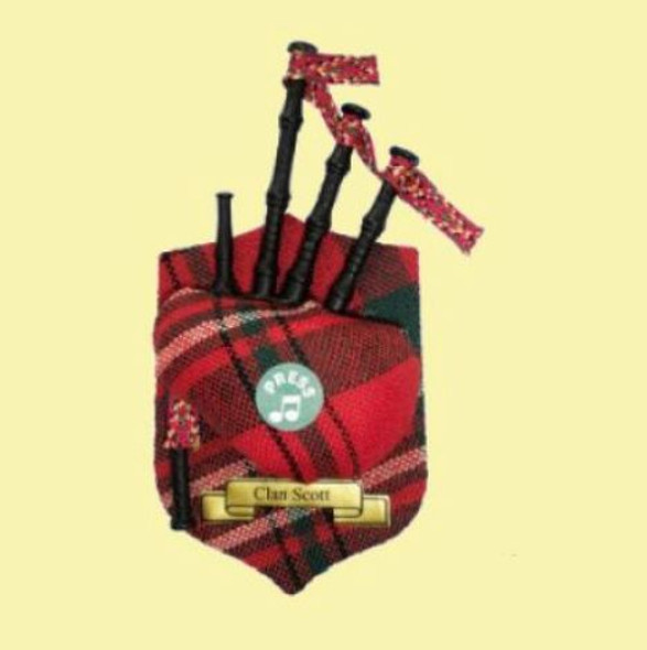 Scott Clan Tartan Musical Bagpipe Fridge Magnets Set of 2