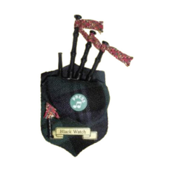 Blackwatch Tartan Musical Bagpipe Fridge Magnets Set of 3