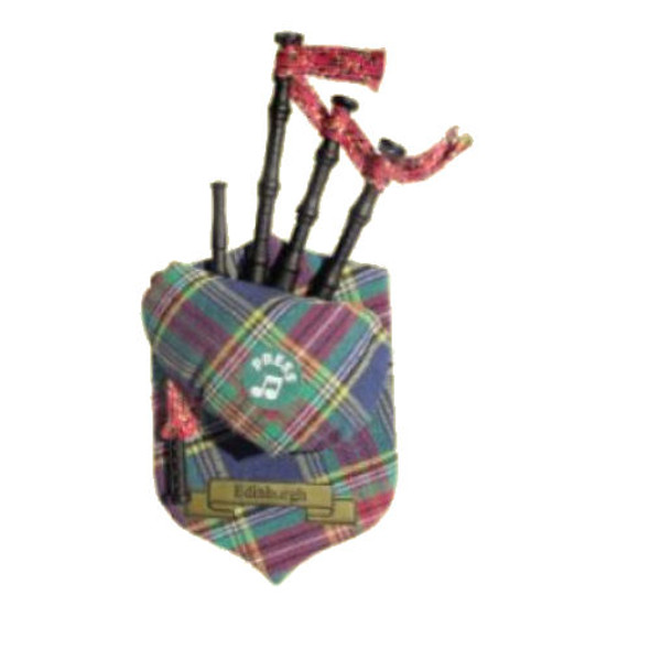 Edinburgh Tartan Musical Bagpipe Fridge Magnets Set of 2